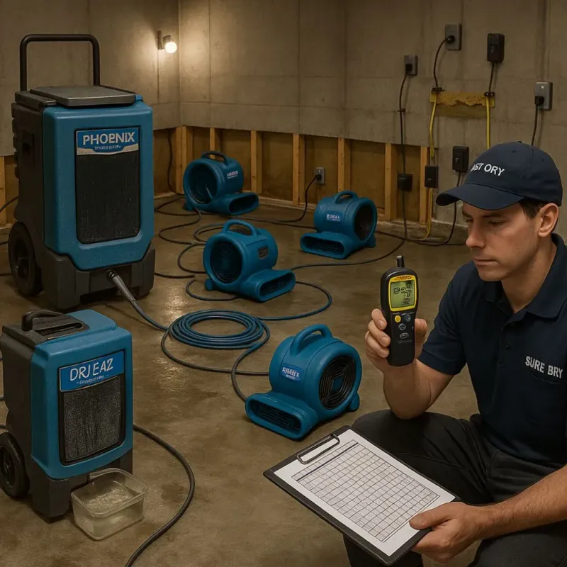 Structural Drying and Dehumidification process in Galesville, WI